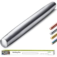 Berglander Rodillo de acero inoxidable Acabado mate para hornear masa para pizza- pastel- galleta- utensilios de cocina…